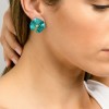 CHOROCHRONOS - 18K GOLD, TITANIUM AND DIAMOND EARRINGS _MM3 turquoise
