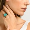 CHOROCHRONOS - 18K GOLD, TITANIUM AND DIAMOND RING _MM3 turquoise
