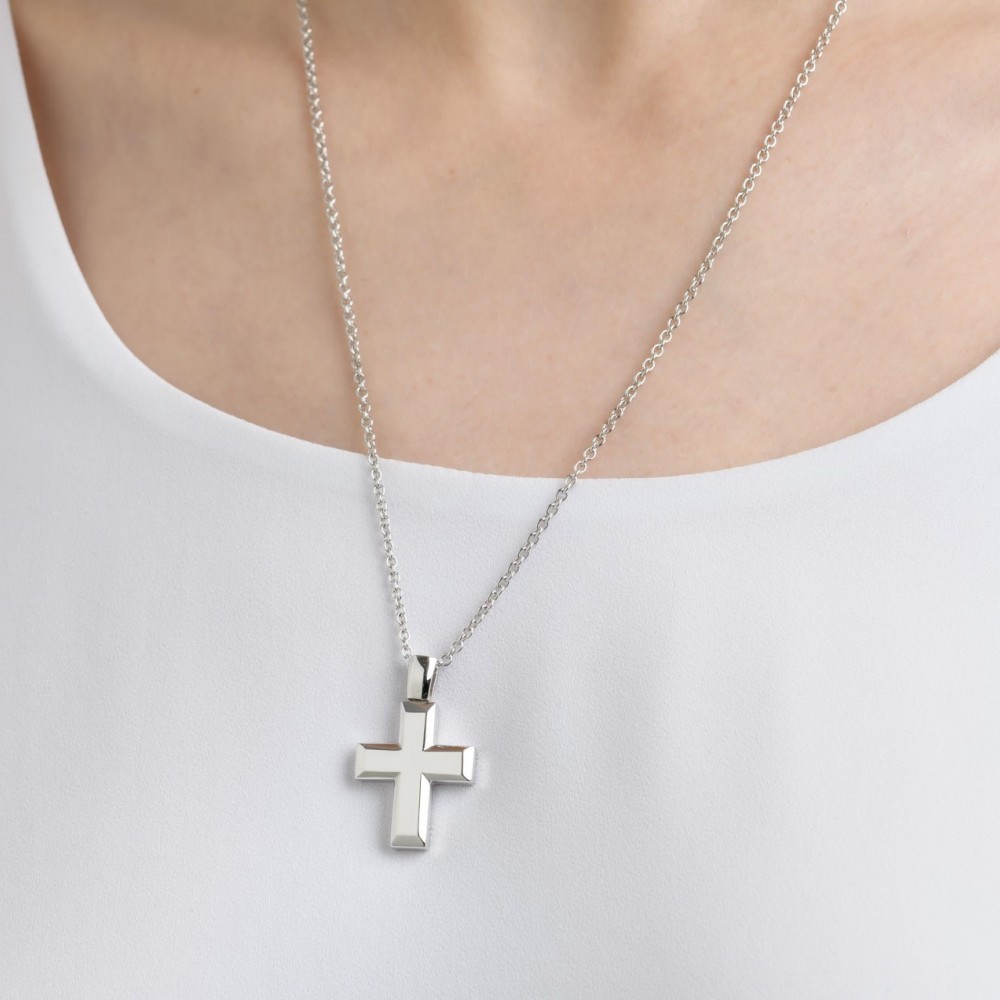 WHITE GOLD CROSS - F