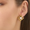 ECHOS T YELLOW GOLD EARRINGS WITH PEARLS