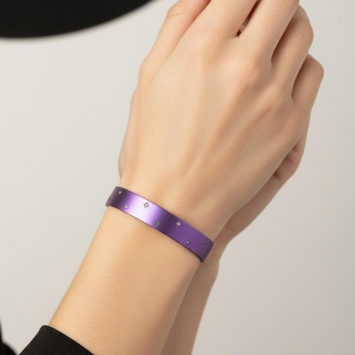 FORMA  - 12 SEMIPRECIOUS TITANIUM BRACELET  _MM _ magenta