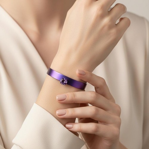 FORMA  - AMETHYST TITANIUM BRACELET  _MM _ aubergine
