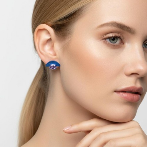 FORMA  - AMETHYST TITANIUM EARRINGS  _MM _ blue