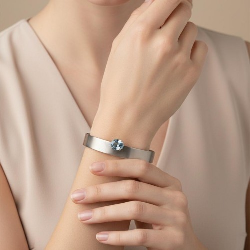 FORMA  - BLUE TOPAZ TITANIUM BRACELET  _MM _ silver