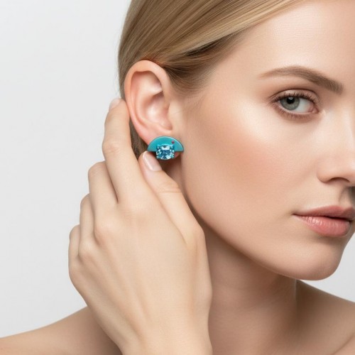 FORMA  - BLUE TOPAZ TITANIUM EARRINGS  _MM _ turquoise