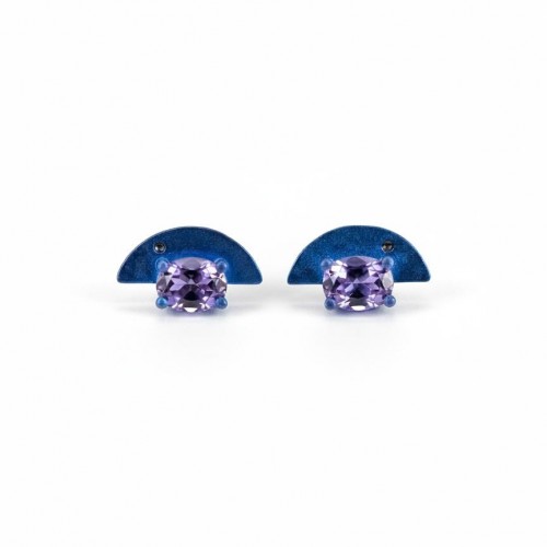 FORMA  - AMETHYST TITANIUM EARRINGS  _MM _ blue