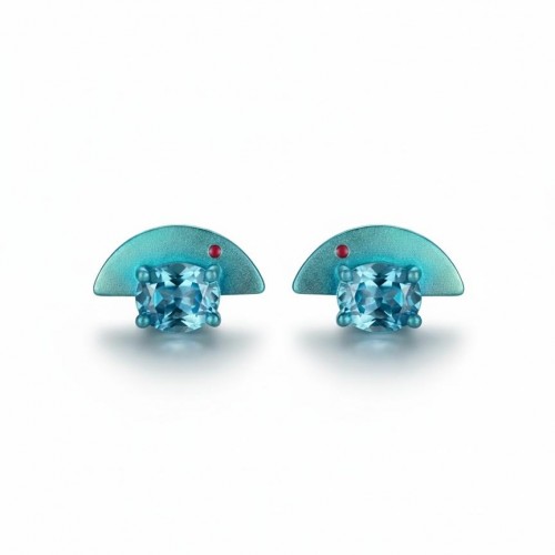FORMA  - BLUE TOPAZ TITANIUM EARRINGS  _MM _ turquoise