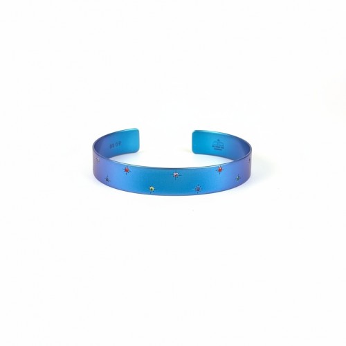 FORMA  - 12 SEMIPRECIOUS TITANIUM BRACELET  _MM _ blue