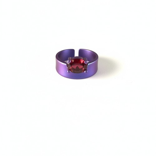 FORMA  - RED GARNET TITANIUM RING  _MM _ magenta