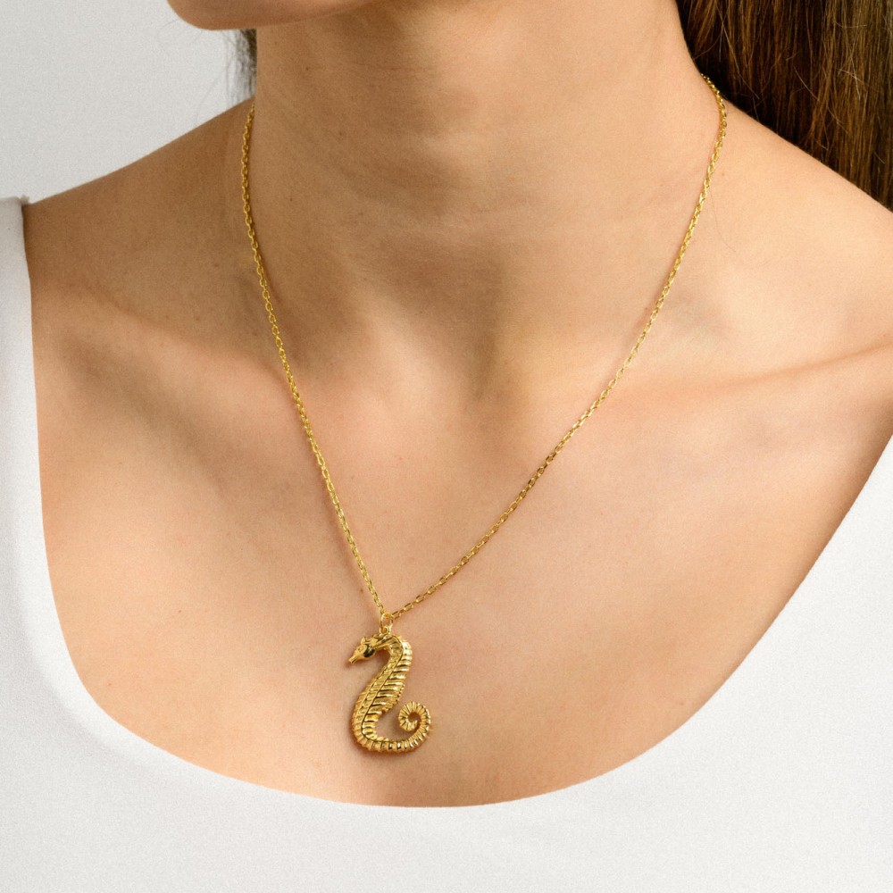 IPPOKAMPOS NECKLACE 2 _ LM Yellow Gold colour  