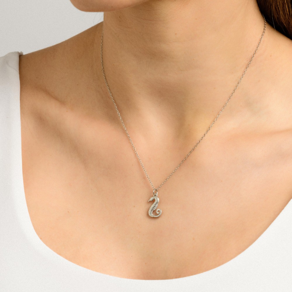 IPPOKAMPOS NECKLACE 2 _ MM White Gold colour  