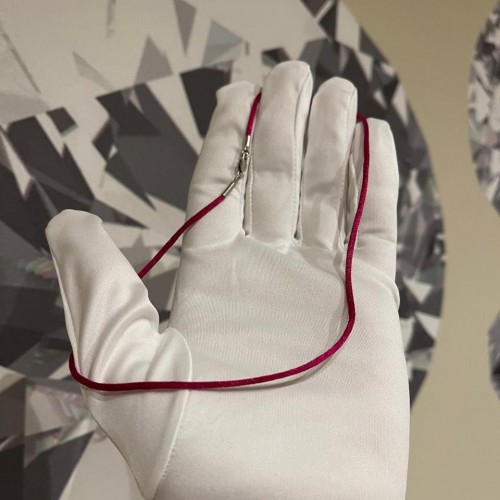 CORD - NECKLACE _ BUCKLE S925 _RED COLOUR