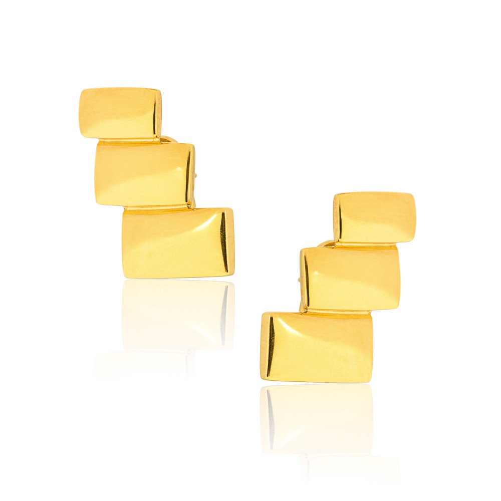ORTHOGONIA SYMMETRIA YELLOW GOLD EARRINGS _LM3
