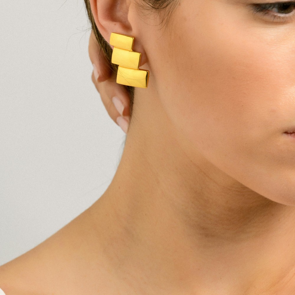 ORTHOGONIA SYMMETRIA YELLOW GOLD EARRINGS _LM3