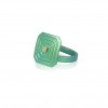 OCTAGON - 18K GOLD, TITANIUM AND DIAMOND RING _ SM green