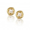 PERIVALLON 2 PEARLS YELLOW GOLD EARRINGS
