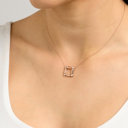 ECHOS-T 18K ROSE GOLD DIAMOND NECKLACE _4D.SM