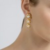 PERIVALLON 6 PEARLS YELLOW GOLD EARRINGS