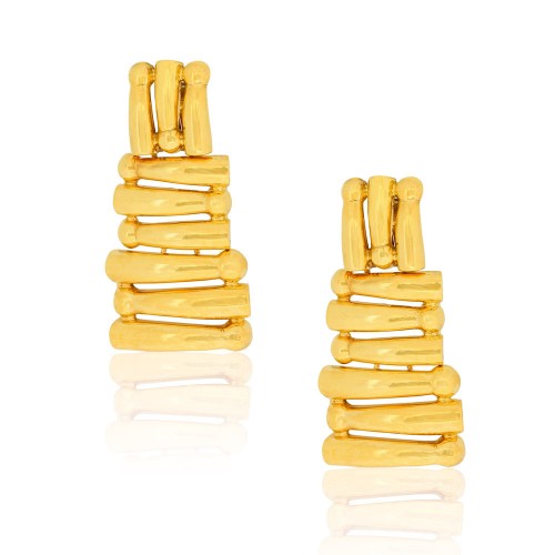 ECHOS -KR  YELLOW GOLD EARRINGS