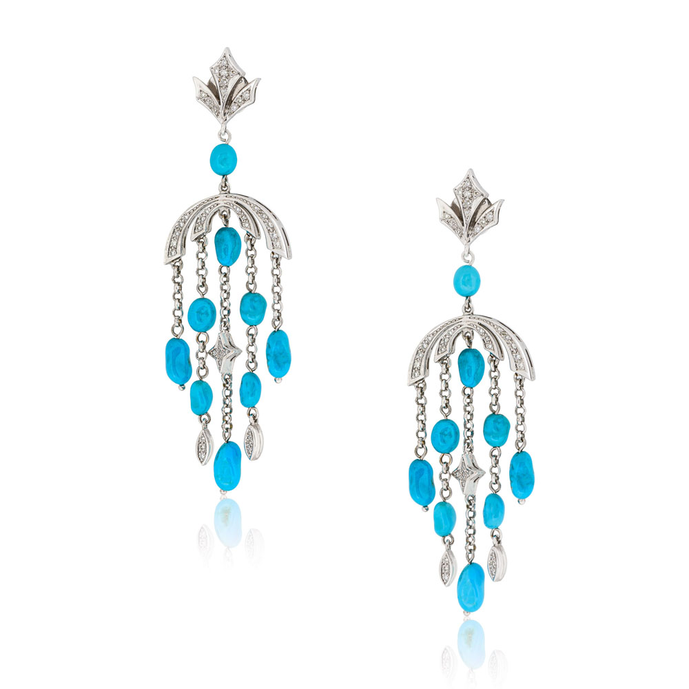 TURQUOISE & DIAMOND EARRINGS 
