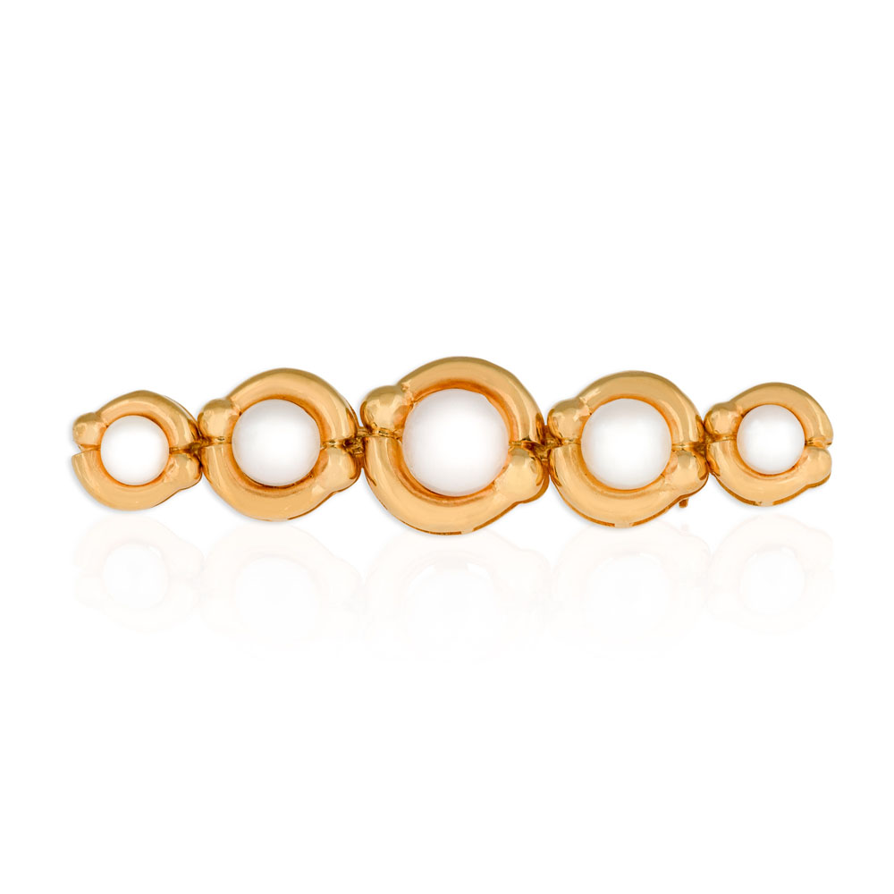 PERIVALLON PEARLS ROSE GOLD BROOCH  