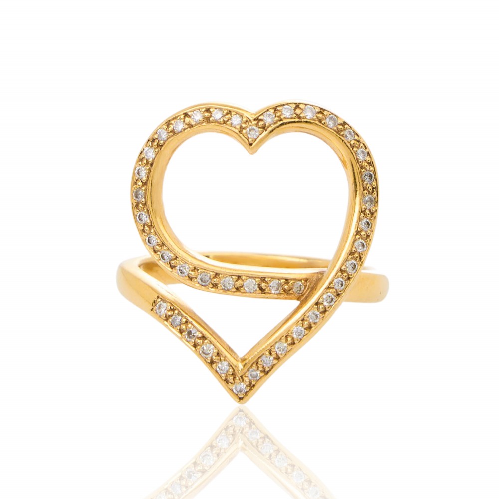 HEART _ 18K YELLOW GOLD DIAMOND RING