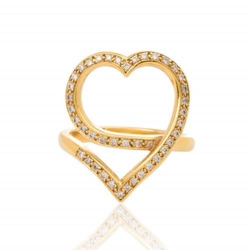 HEART _ 18K YELLOW GOLD DIAMOND RING