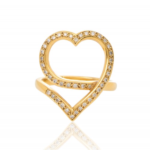 HEART _ 18K YELLOW GOLD DIAMOND RING
