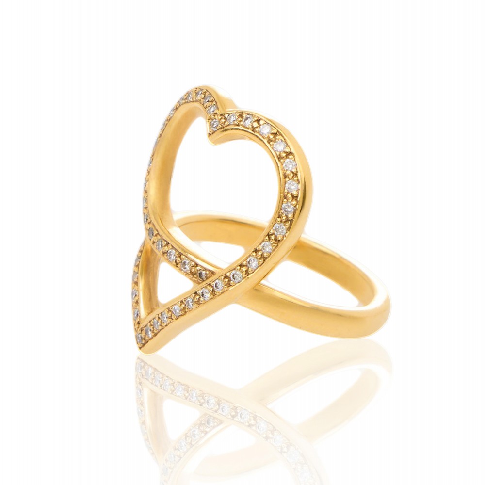HEART _ 18K YELLOW GOLD DIAMOND RING